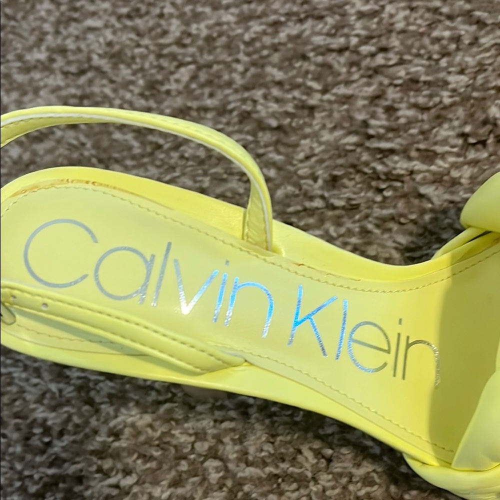 Calvin Klein Braided Yellow Heels - Picture 3 of 10